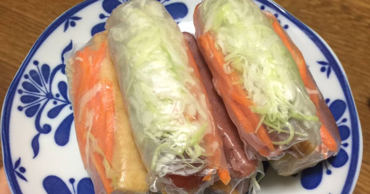Gỏi cuốn bánh tráng(nhà có gì dùng nấy)