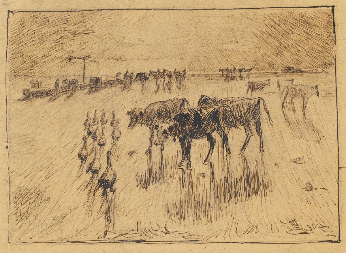 Med solen i øjnene Hollænderbrønden på Saltholmen sen eftermiddag 1886