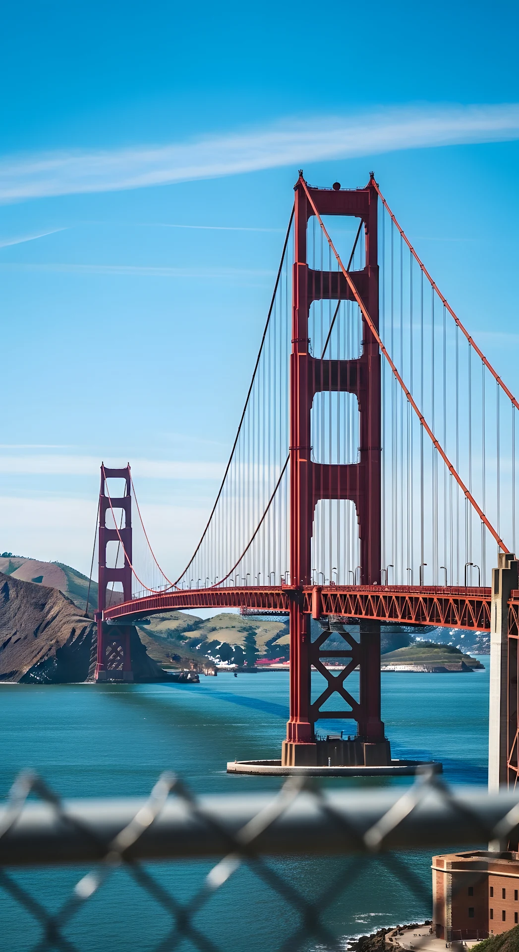Golden Gate Bridge San Francisco Sunny Day View - Free 4K mobile Wallpaper