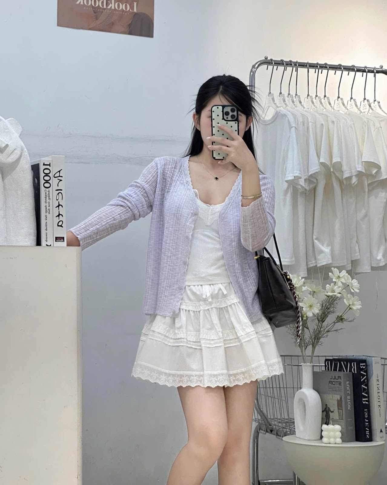 Áo khoác len cổ V viền ren XONXEN SHOP 8073 – Image 3