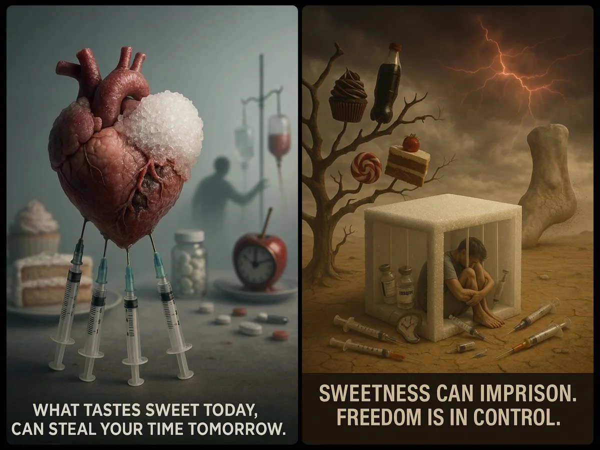 Imagen surrealista sobre la diabetes
