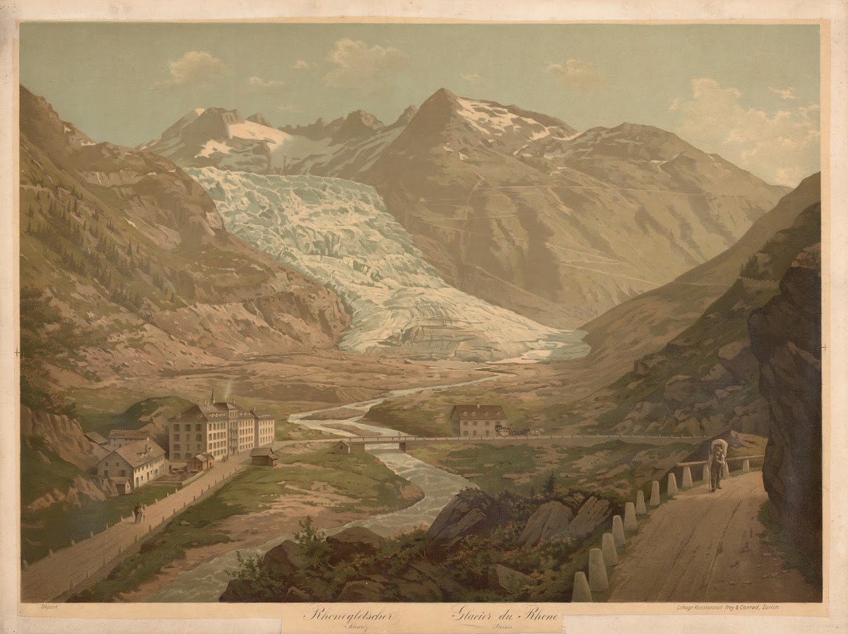 Rhone gletscheren 1890