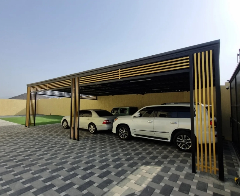 Aluminium pergola and shade — Al Taher, Fujairah, UAE