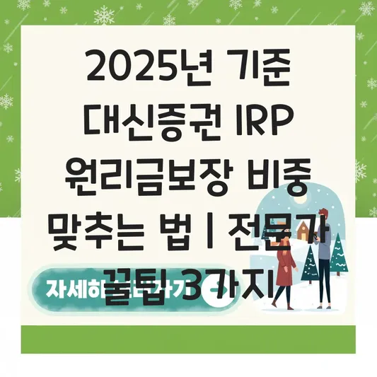 대신증권 IRP 원리금보장 비중 맞추는 법 대표 이미지