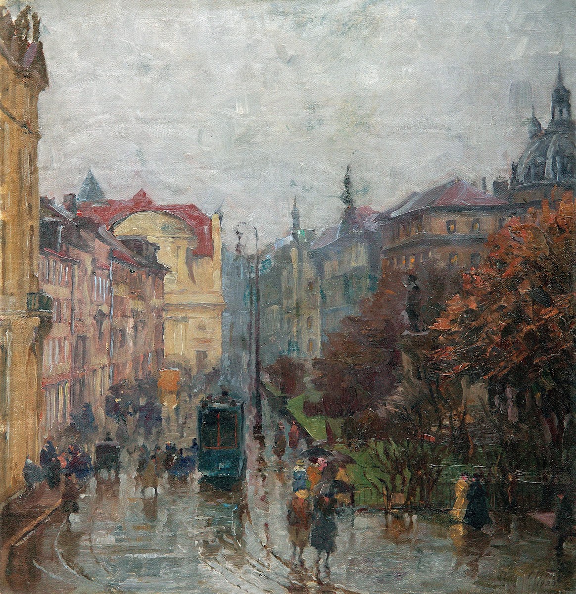 Promenadeplatz in München im Regen 1920