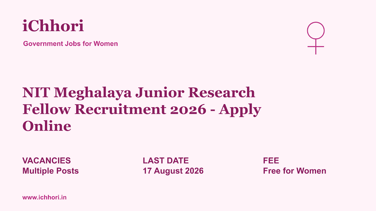 NIT Meghalaya Junior Research Fellow Recruitment 2026 - Apply Online - iChhori
