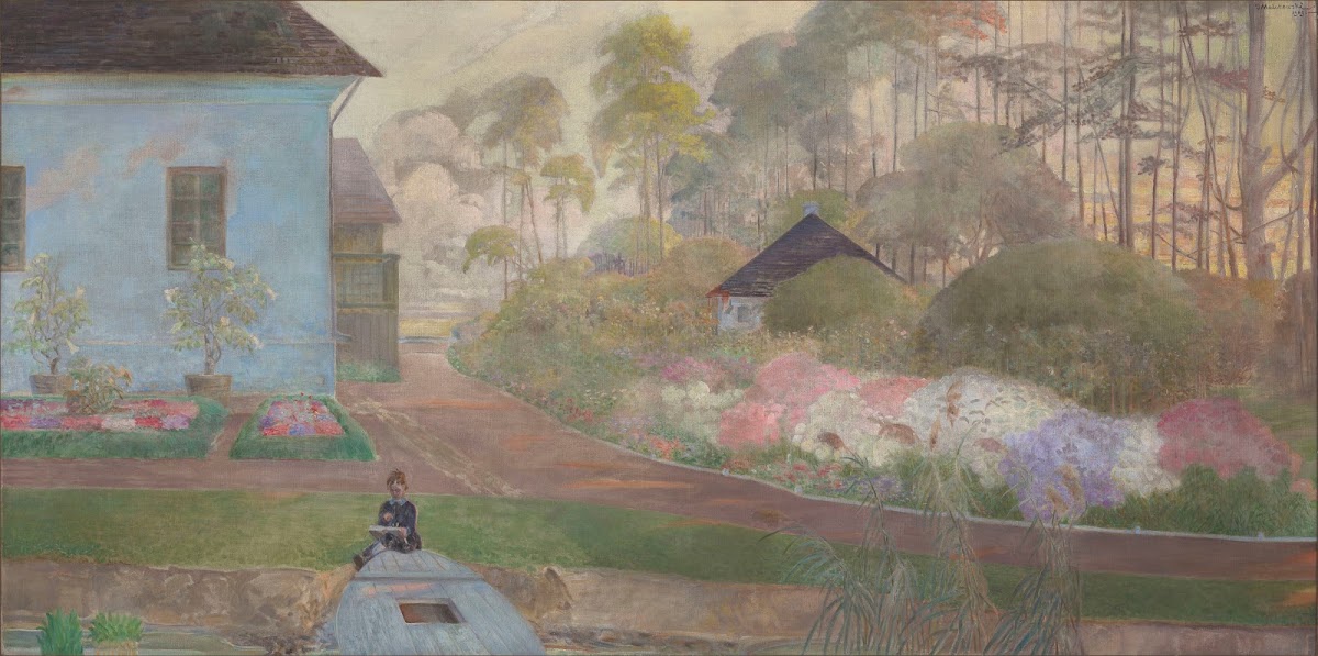 Childhood Jacek by the Pond at Wielgie from My Life series 1919