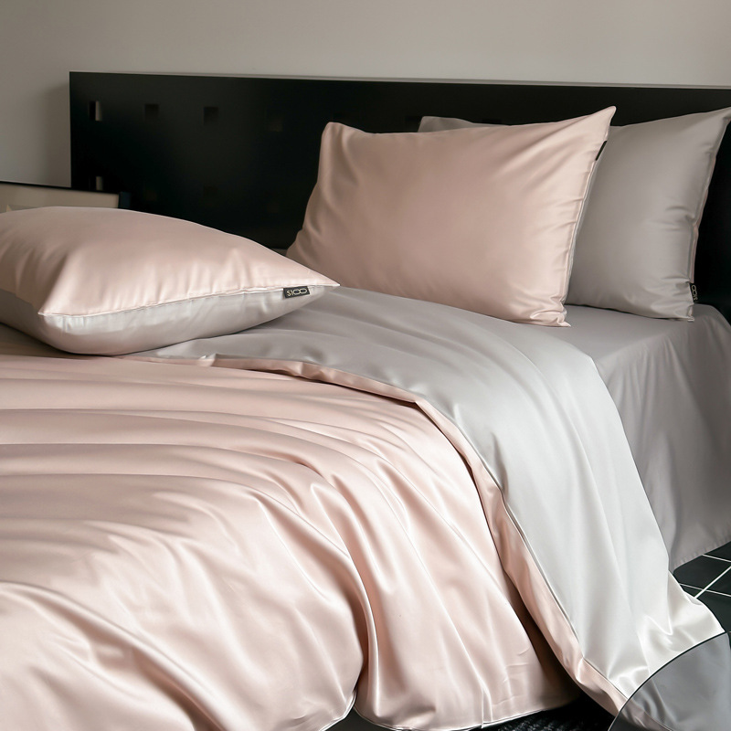 Cotton bedding set, solid color, satin weave