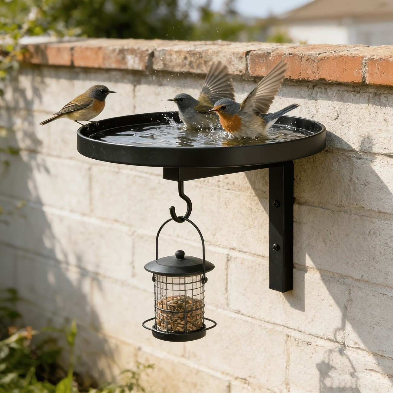 Metal Wall Birdbath or Plant Holder