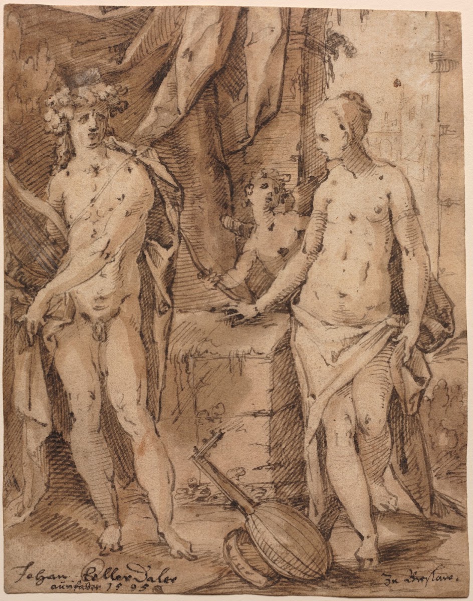 Apollo With Erato And Cupid 1595