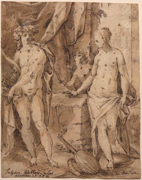 Apollo With Erato And Cupid 1595