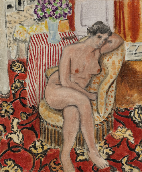 Nu Au Fauteuil Main Gauche Sous La TêTe 1920