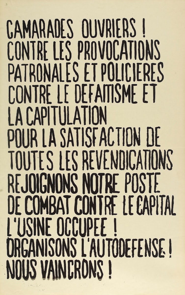 Camarades Ouvriers Contre Les Provocations Patronales Et Policieres Contre Le De