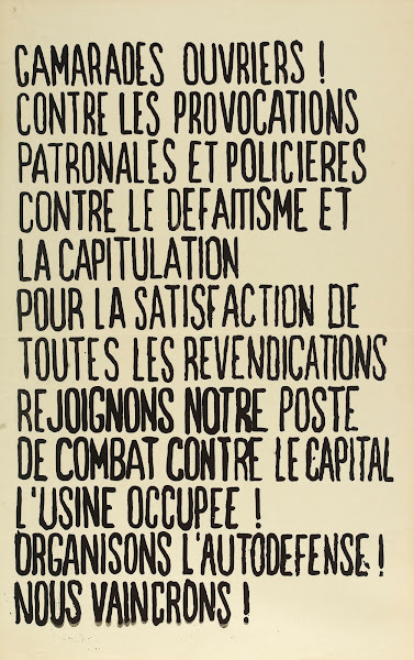 Camarades Ouvriers Contre Les Provocations Patronales Et Policieres Contre Le De