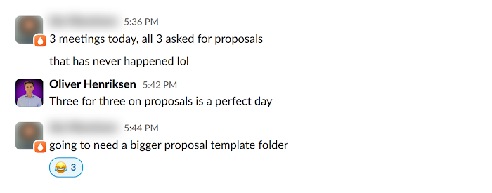 Client message in Slack