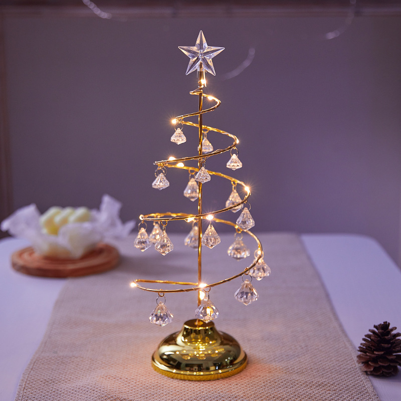 Beleuchteter Weihnachtsbaum aus Metall, 33 cm