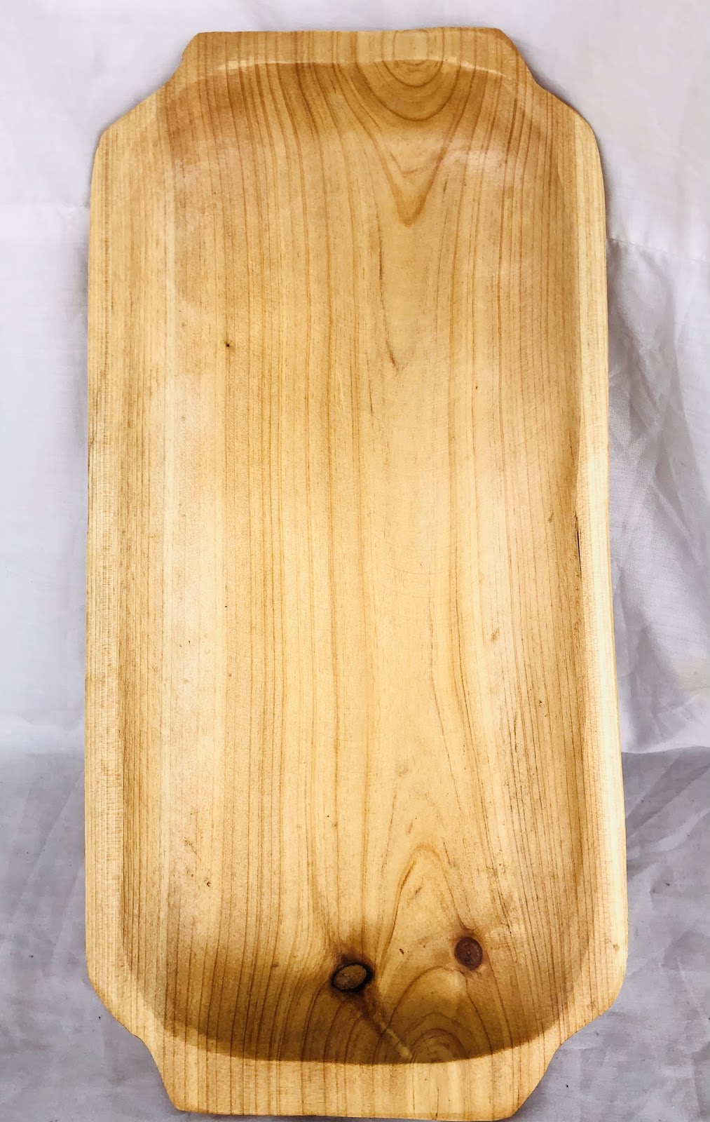 Rectangular Bamboo Bowl with Handle (40x20x4)