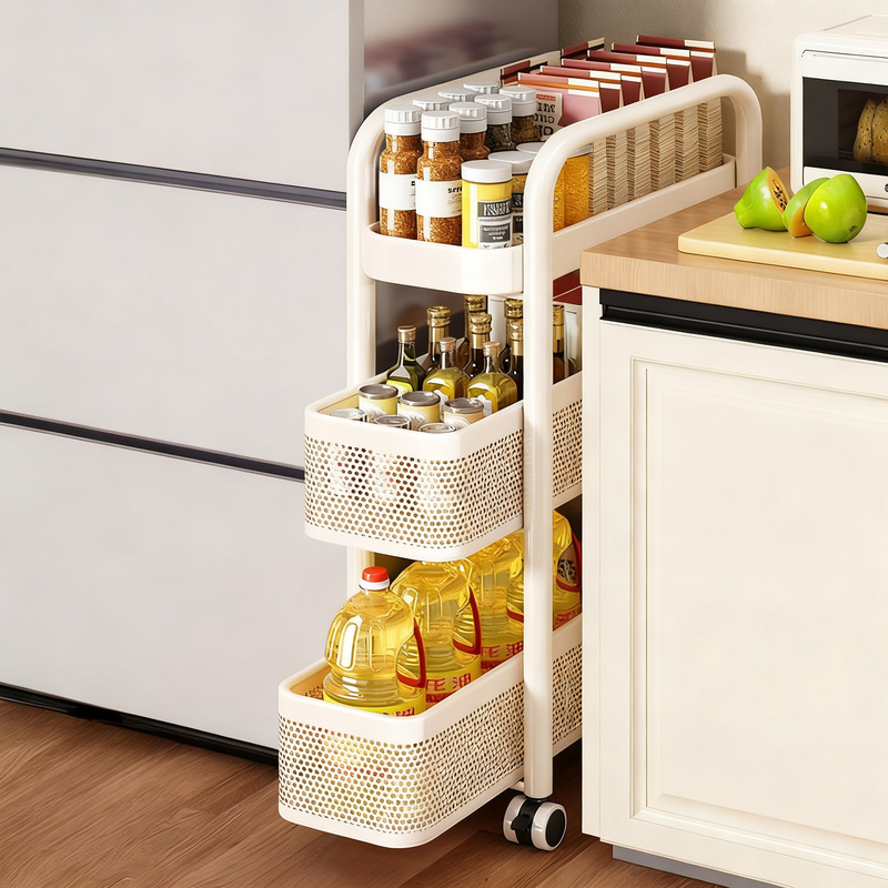 Slim drawer organizer for kitchen and bathroom