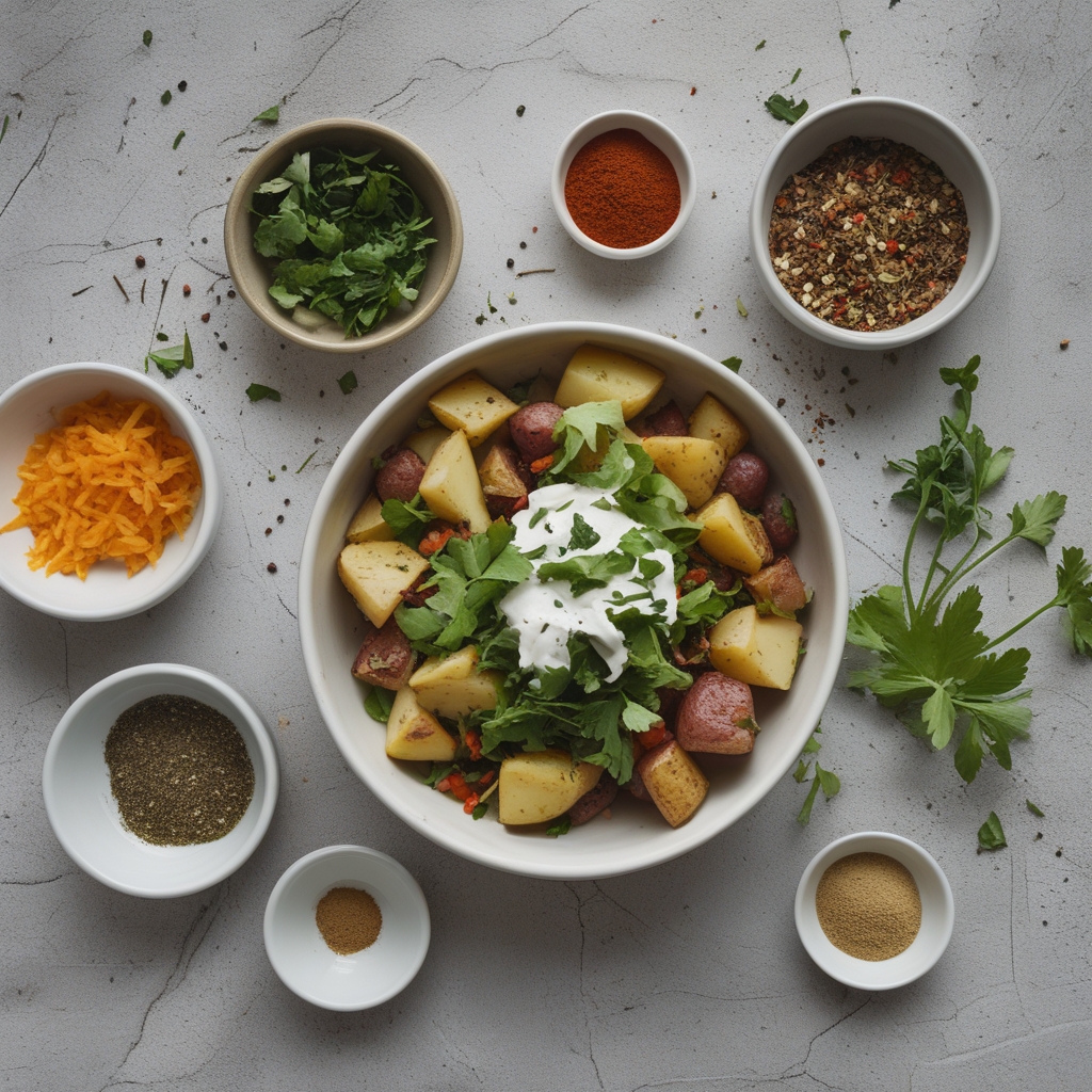 Ingredients for Loaded Potato Taco Bowl Recipe - Easy & Flavorful Weeknight Meal
