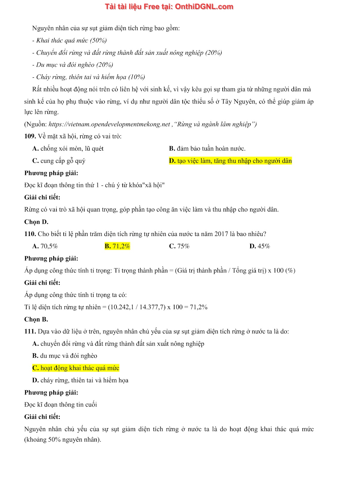 250 bài tập môn Địa Lý - Ôn thi ĐGNL ĐHQG TP HCM Phần 9