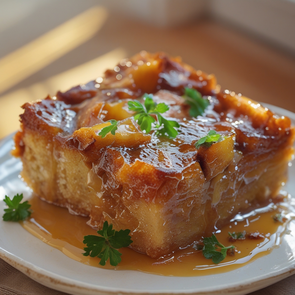 Make Delicious Sticky Banana Bread Pudding Cake - Easy Homemade Comfort Dessert