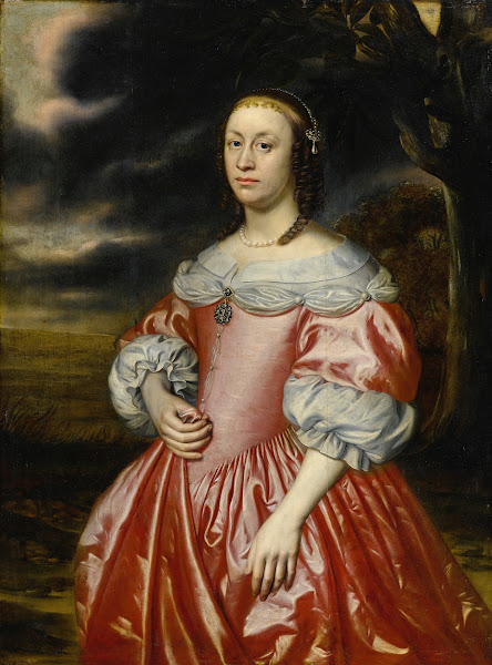 Portrait of alady in a pink dress