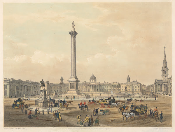 Trafalgar Square with the National Gallery and St Martins Church 1852