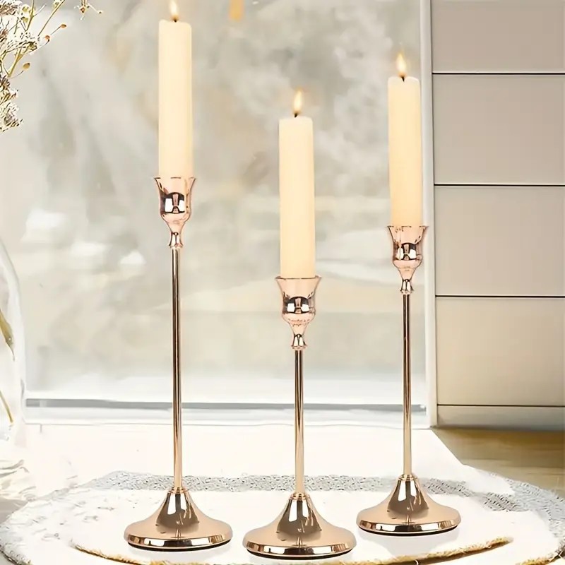 Decorative metal candle holder in bell design