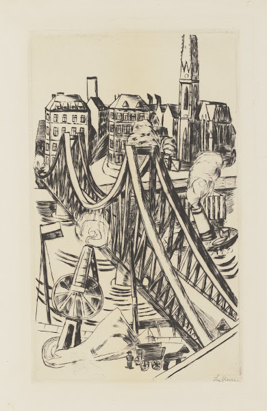 Large Bridge the Eiserne Steg in Frankfurt am Main 1922