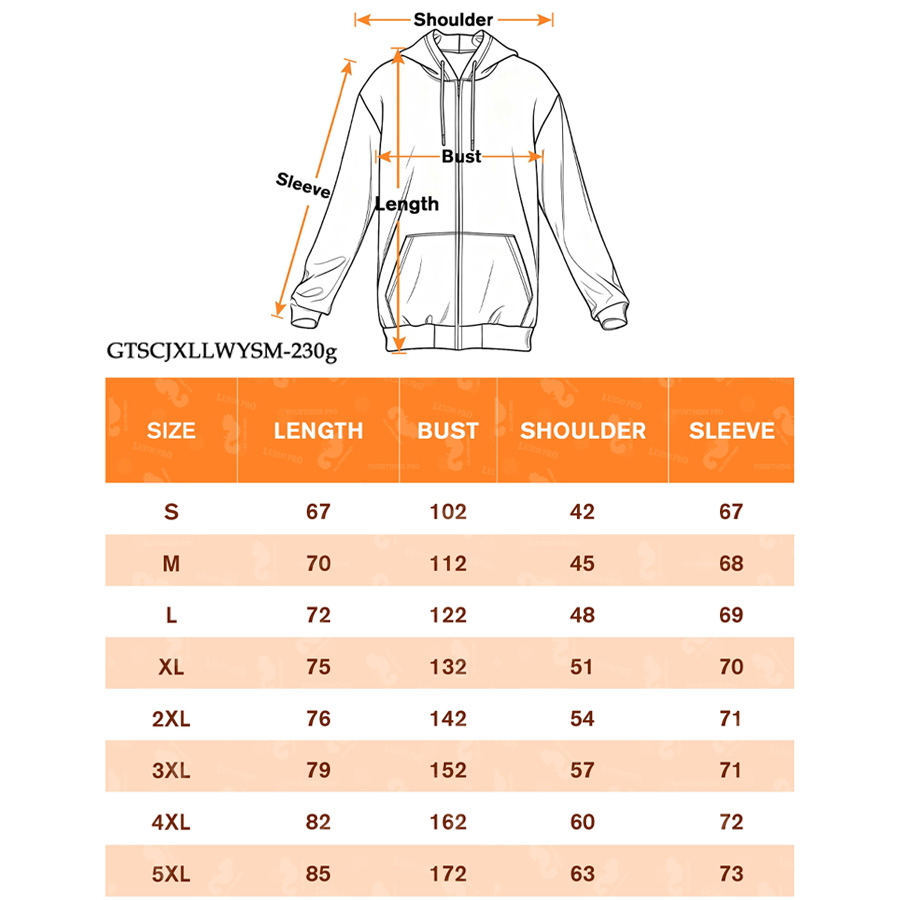 AOP GTS Raglan Sleeve Zip Up Sweatshirt with Double Hood 230g