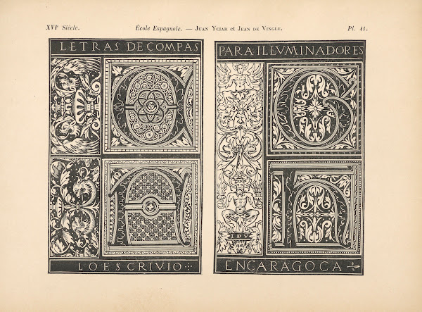 École Espagnole  Juan Yciar et Jean de Vingle  Grandes initiales 1895