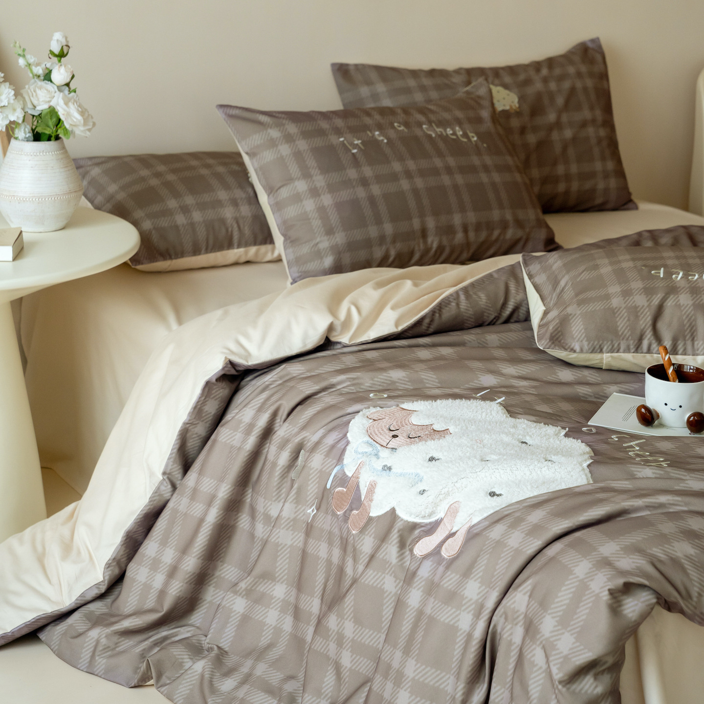 Cotton Bedding Set, Brushed, Cartoon Design