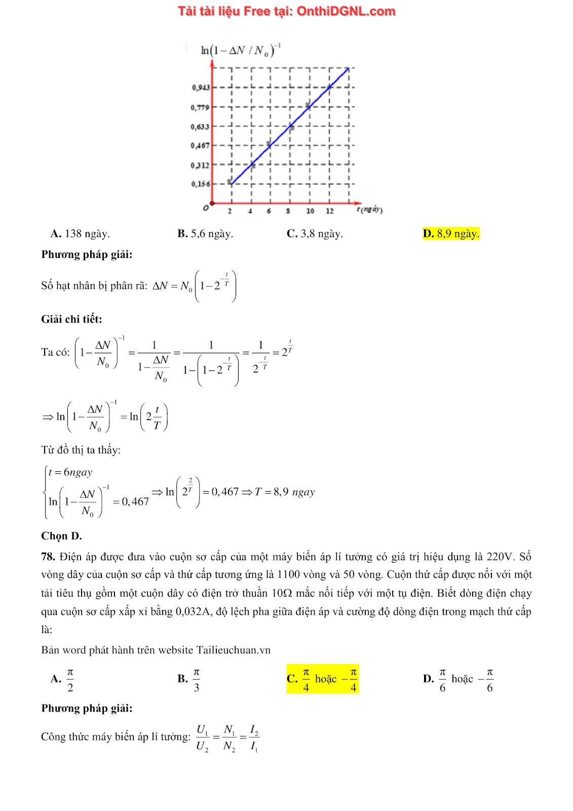 300 bài tập môn Vật Lý - Ôn thi ĐGNL ĐHQG TPHCM Phần 7