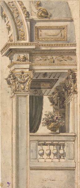 Design for Part of a Wall Elevation with a Balcony flanking an Arch