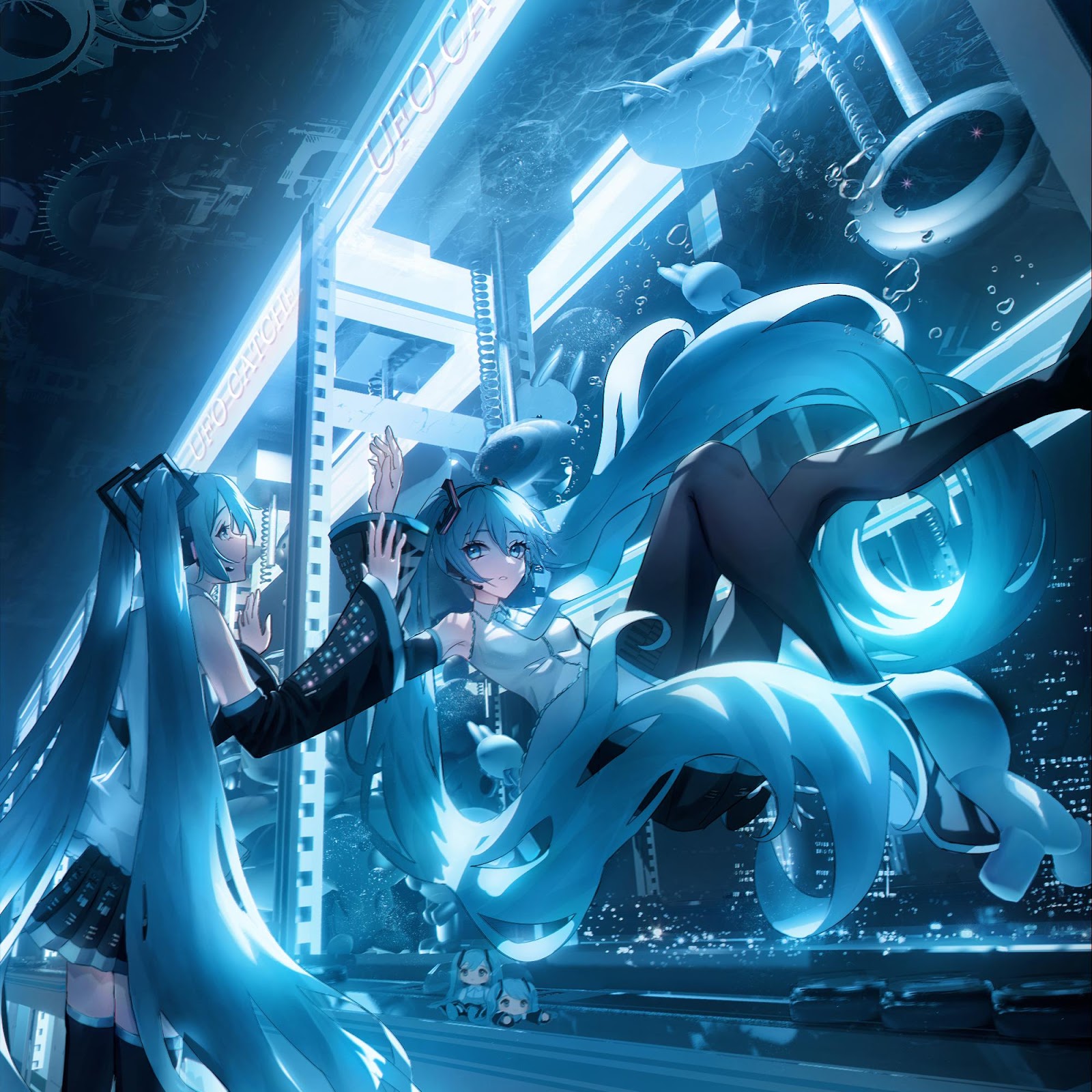 Download Hatsune Miku, Vocaloid, Anime, Digital Art 2K iPhone