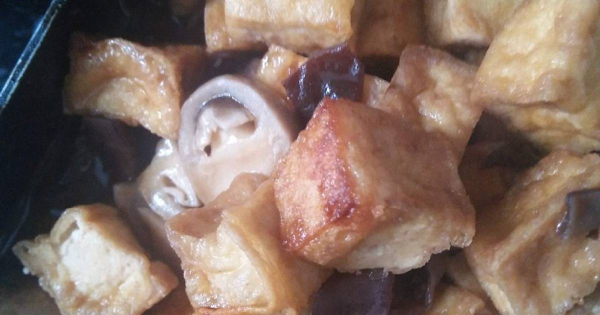 Đậu phụ nấm om nước tương