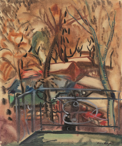 Market at Concarneau from a window of the Hotel des Voyageurs 1927