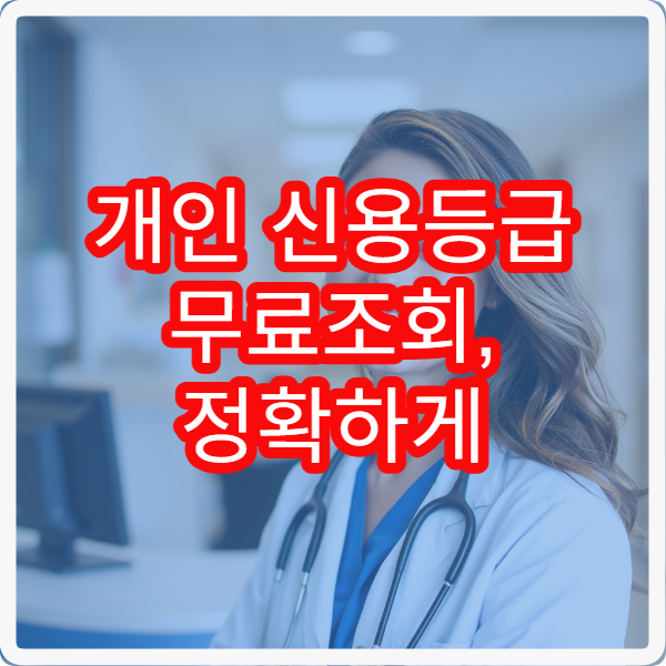 개인 신용등급 무료조회, 정확하게 확인하는 방법