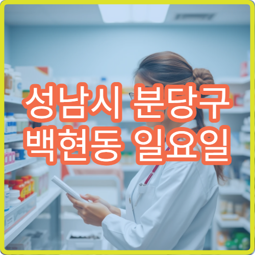 성남시 분당구 백현동 일요일 약국 카페거리 인근 약국