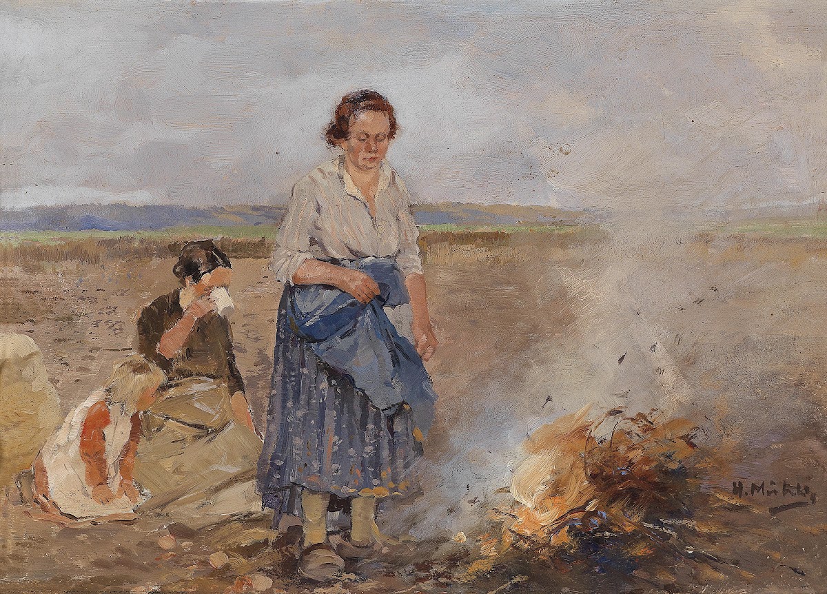 Kartoffelernte Feuer