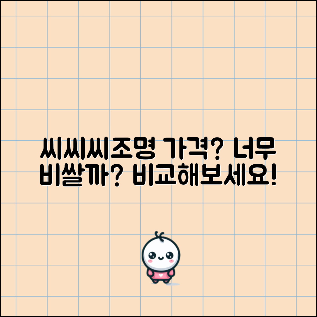 웰컴투씨씨씨조명 가격, 너무 비쌀까요?
