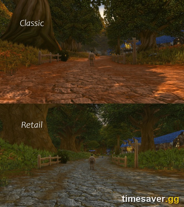 WoW Classic vs Retail Elwynn Forest comparison — the Classic look Classic+ would build on