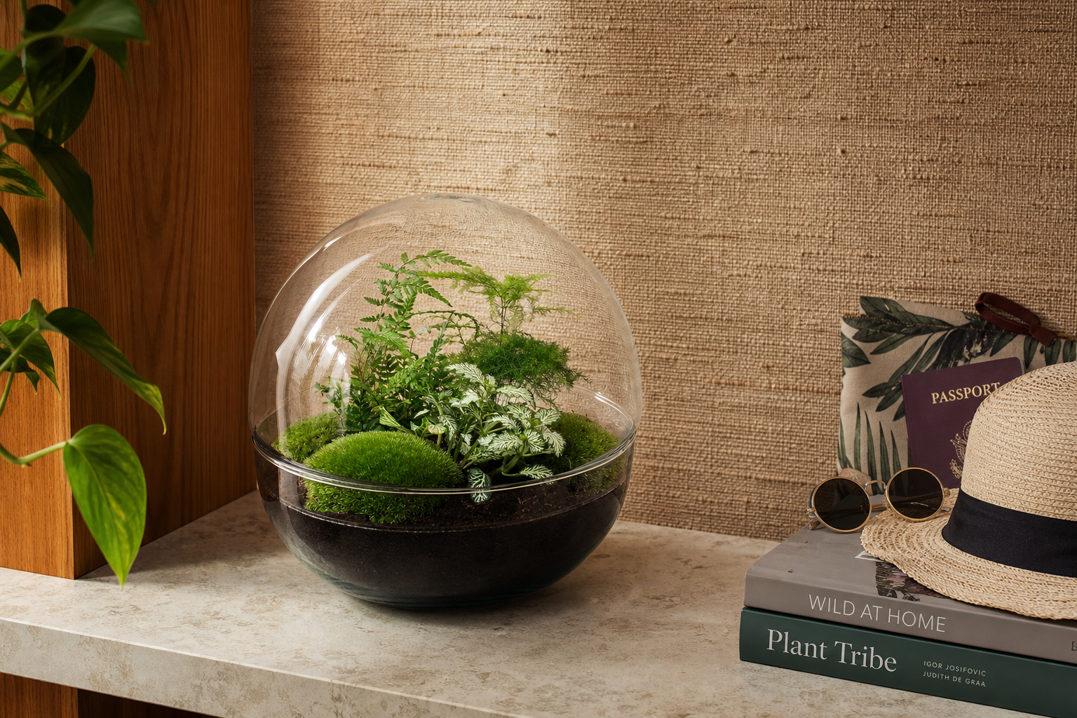 Dome XL - Two-part round glass terrarium - Bottle garden DIY kit