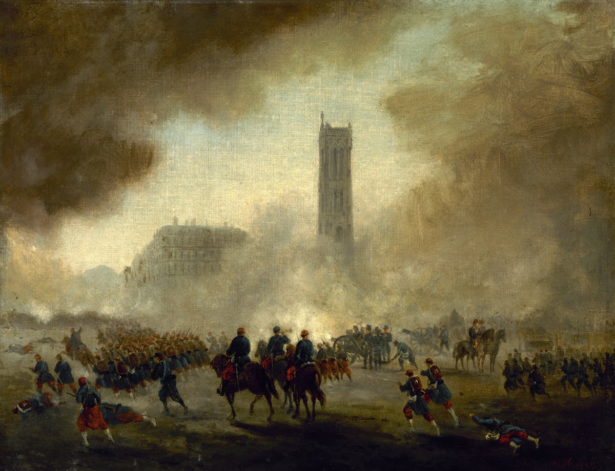 La tour Saint Jacques reprise par les troupes versaillaises 1871