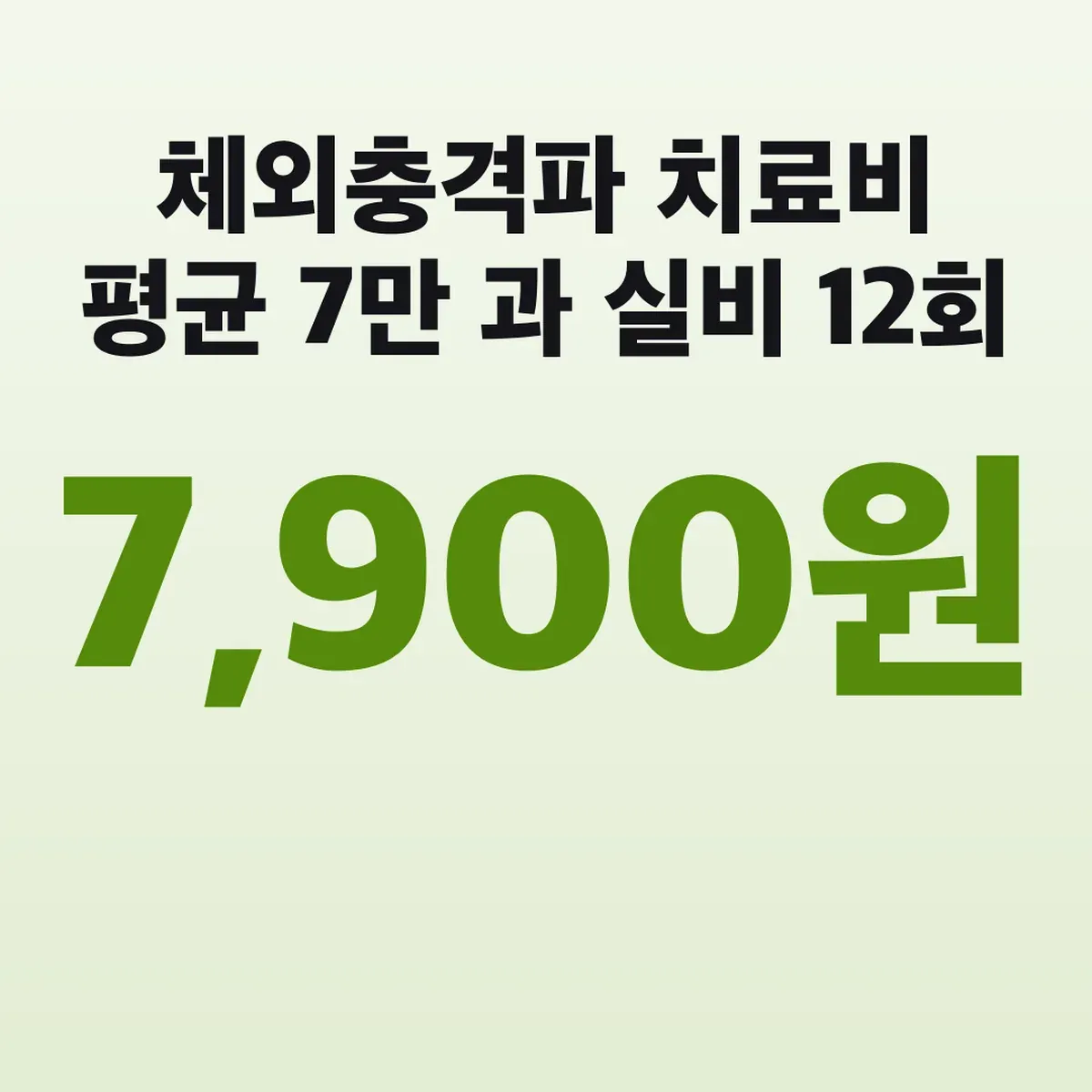 체외충격파 치료비 평균 7만 7,900원과 실비 12회