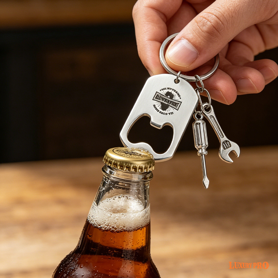 Bottle opener keychain - laser