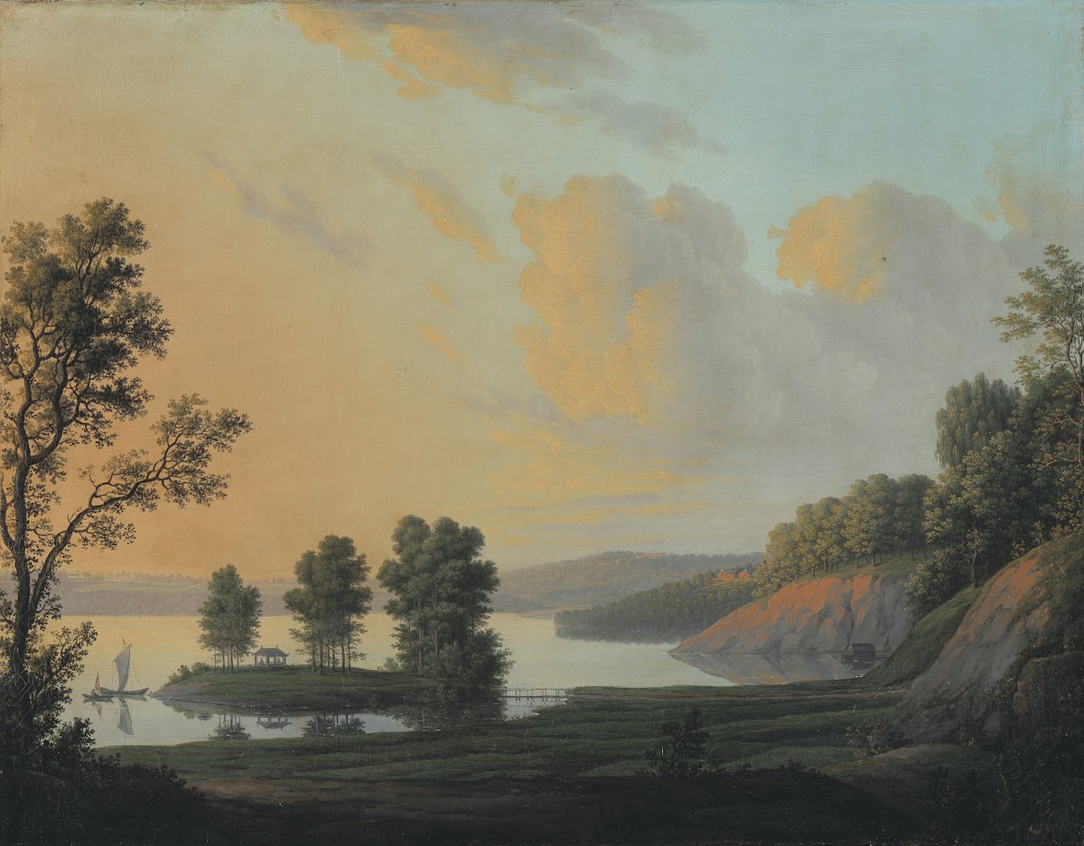 View of the Manor of Dronninggaard across Lake Fure North Zealand 1786