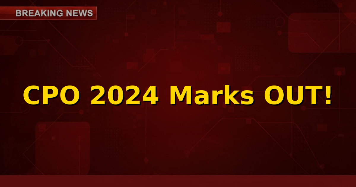 Graphic showing a hand holding a magnifying glass over a digital scorecard, with 'SSC CPO 2024 Final Marks' displayed prominently.