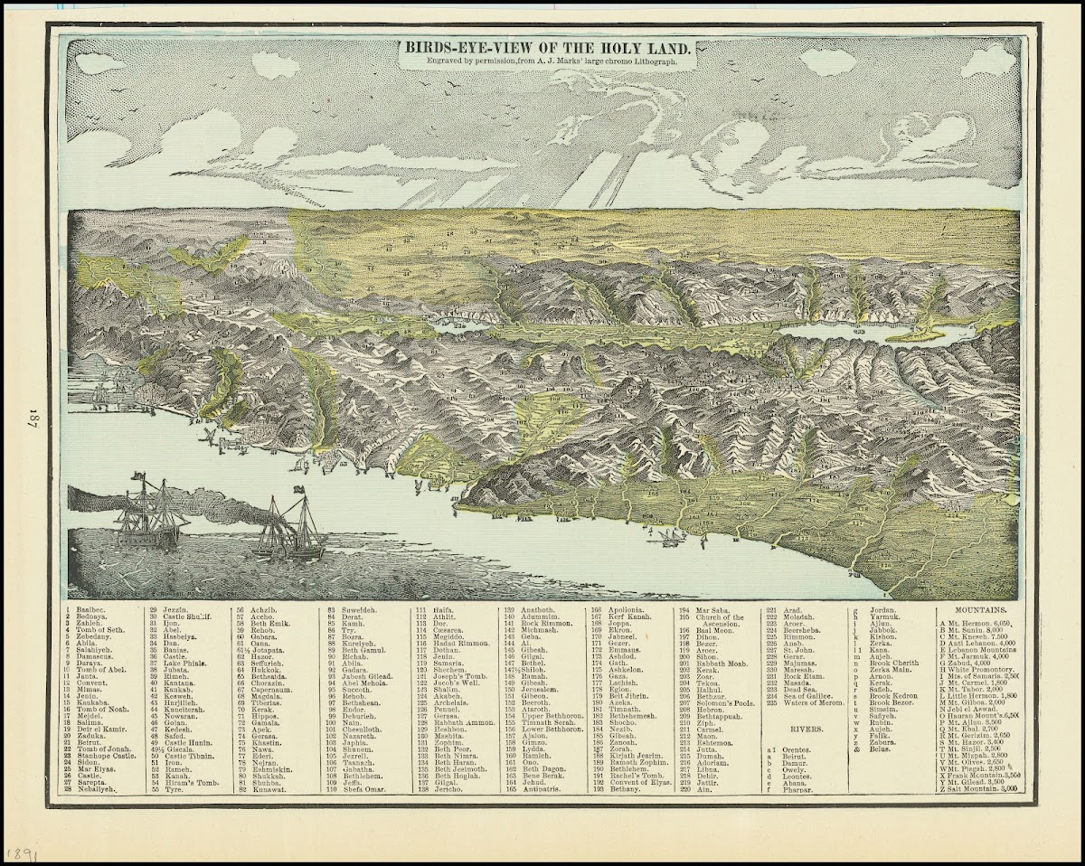 Birds Eye View of the Holy Land 1891