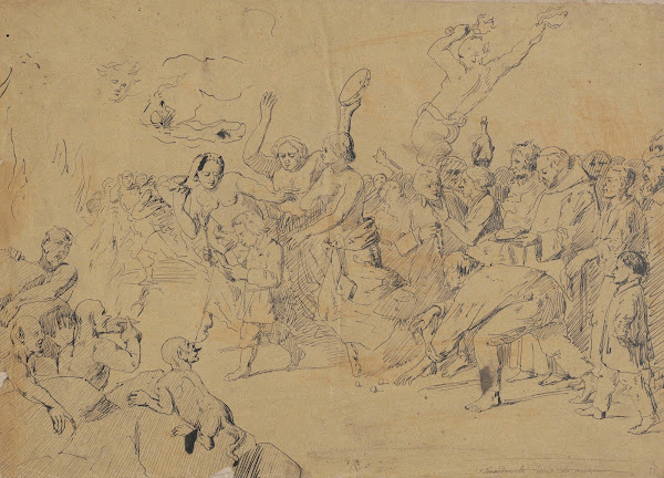 Young Twardowski goes to Hell for his fathers cirograph illustration to Józef Ig